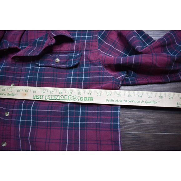 Eddie Bauer Flannel Red Black Tartan Plaid Mens XL - Picture 5 of 6